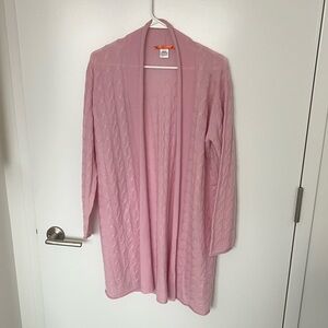 100% Cashmere Pink Cable Knit Women's Cardigan